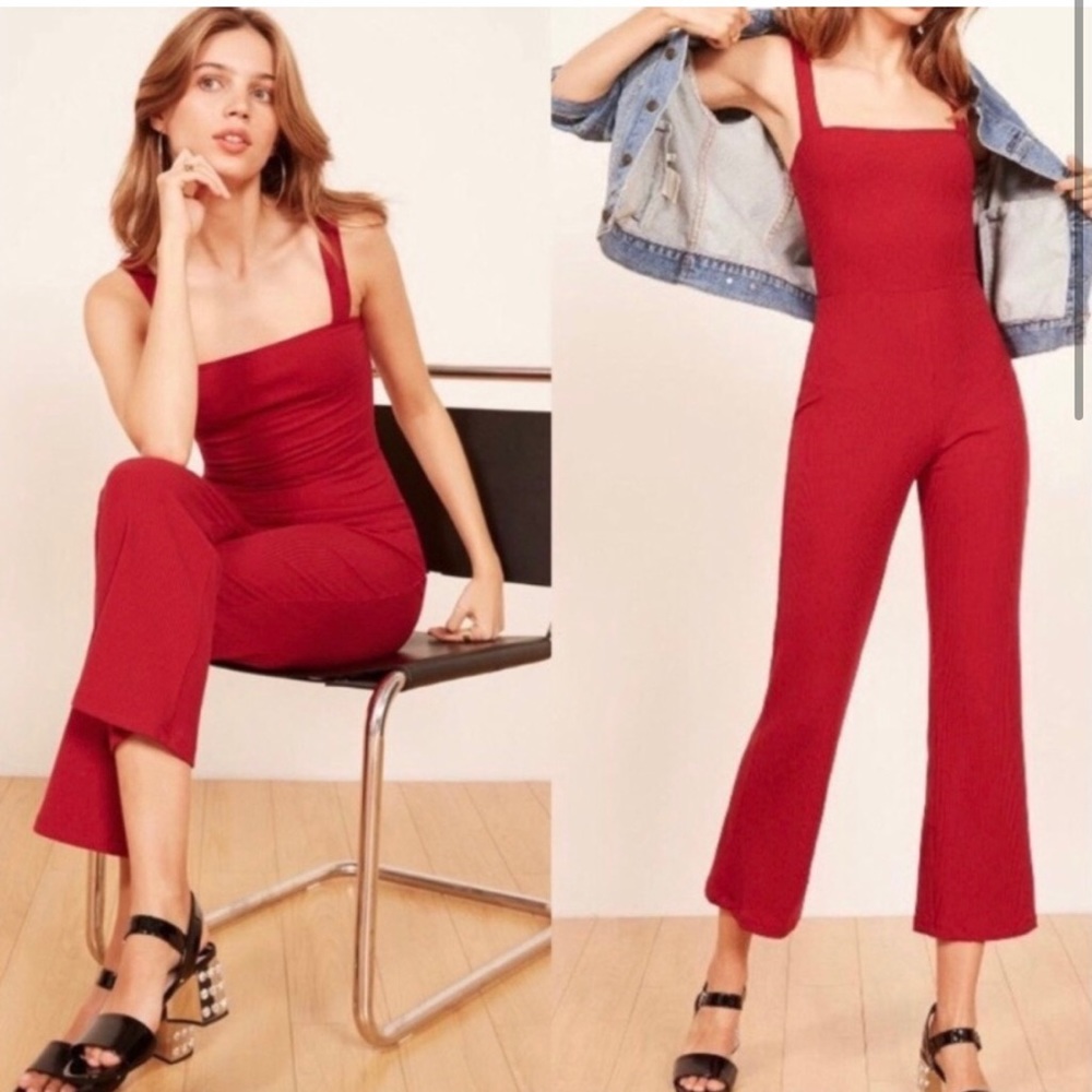 Reformation Essie Jumpsuit in Red